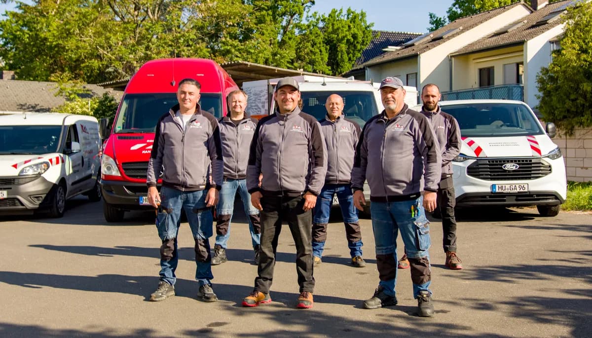 Das Team von KANNALLES Dienstleistungen in Arbeitskleidung in Hanau